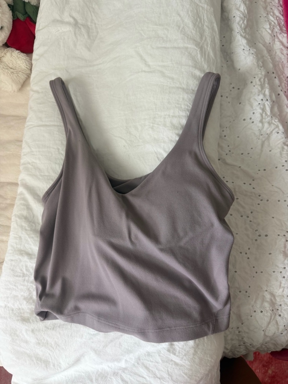 lululemon athletica Mauve Gray Scoop Crop Tank